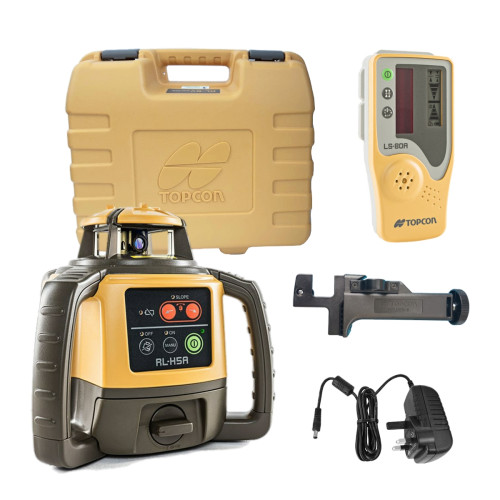 Topcon RL-H5A Laser Level - Rechargeable Option, c/w LS-80X Receiver and Holder-6 Clamp